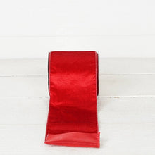 Load image into Gallery viewer, Wired Ribbon-Red Velvet with Metallic Red back (4inW)