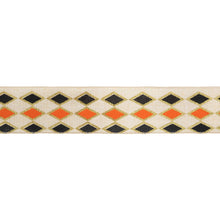 Load image into Gallery viewer, 2 1/2&quot; Wired Ribbon | Black and Orange Diamond with Gold Glitter Pattern | 10 Yard Spool