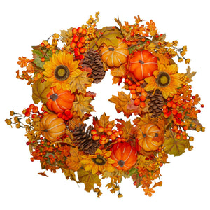 26" Harvest Pumpkin Wreath