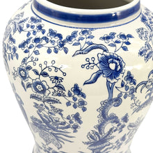 Load image into Gallery viewer, Blue &amp; White Chinoiserie Ceramic Jar 25": Classic Landscape