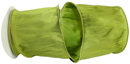 Dupioni Supreme Wired Edge, Green Grass, 4 In, 10 Yards