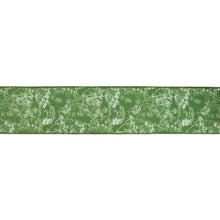 Load image into Gallery viewer, 4" Wired Dupioni Ribbon | Herbs on Green w/ White Backing | 10 Yard Roll