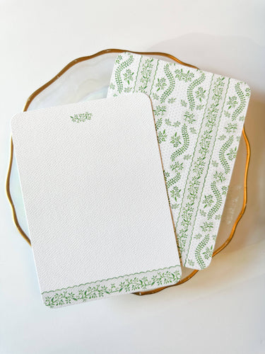 Blue + Green Scallop Notecard Set 