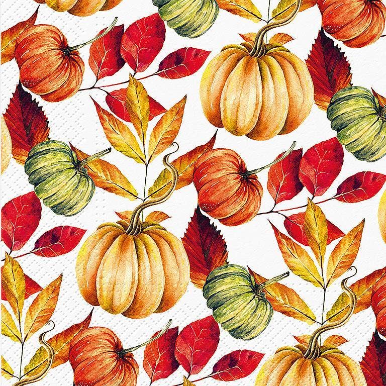 Luncheon Autumn Pumpkin Napkins. Pack of 20.