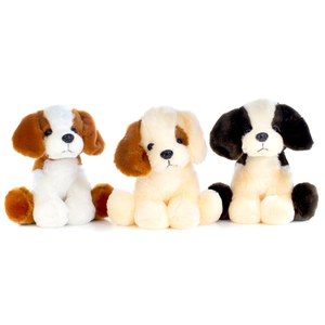 9"H Assorted Plush Sitting Dogs