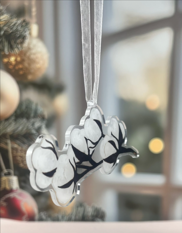 Cotton Stalk Acrylic Ornament