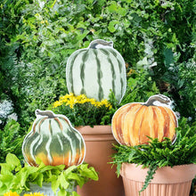Load image into Gallery viewer, Speckled Orange Heirloom Pumpkin Garden Stake