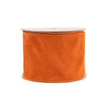 Load image into Gallery viewer, 4&quot; Wired Dupioni Ribbon | Pumpkin | 10 Yard Roll