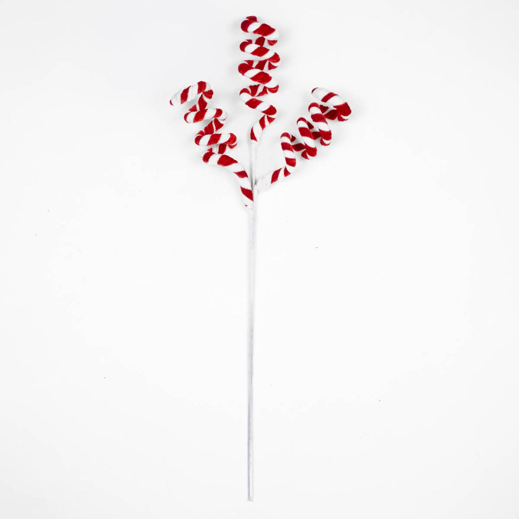 Whimsical Candy Stripe Stem   Red/White   20