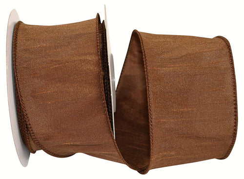 Dupioni Supreme Wired Edge, Brown, 2-1/2 In, 10 Yards