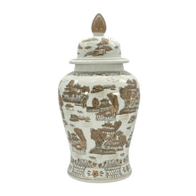 Load image into Gallery viewer, Blue &amp; White Chinoiserie Ceramic Jar 25": Classic Landscape