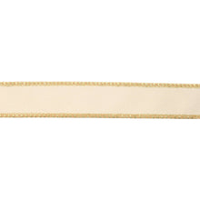 Load image into Gallery viewer, 1&quot; Reversible Classic Velvet Wired Ribbon | Ivory/Gold | 10 Yard Roll