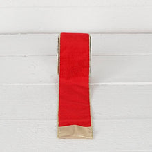 Load image into Gallery viewer, Wired Ribbon-Red hard velvet w. Gold Back (2.5inW)
