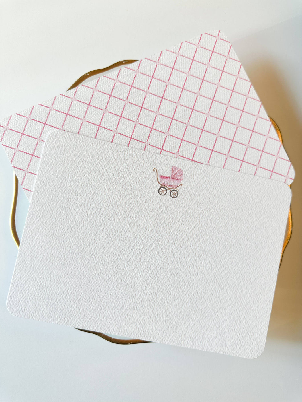 Pink Pram Notecard Set