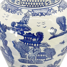 Load image into Gallery viewer, Blue &amp; White Chinoiserie Ceramic Jar 25": Classic Landscape