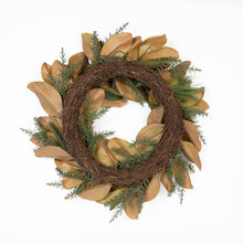 Load image into Gallery viewer, Magnolia Festive Holiday Wreath 24 Inch