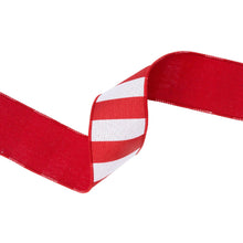Load image into Gallery viewer, 2 1/2" Wired Ribbon | Cabana Horizontal Stripe Red | 10 Yard Spool