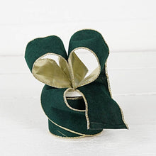 Load image into Gallery viewer, Wired Ribbon-Green hard velvet w. Gold Back (2.5inW)