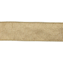 Load image into Gallery viewer, 2 1/2&quot; Wired Ribbon | Textured Gold Metallic Tissue Backing | 5 Yard Roll