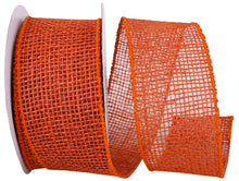 Load image into Gallery viewer, Open Weave Harvest Burlap Wired, Rust, 2-1/2 In, 10 Yards