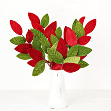 Load image into Gallery viewer, 25in Velvet Red Green Magnolia Lvs Spray