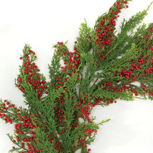 Load image into Gallery viewer, Merry Red Berries &amp; Cedar Wreath, 24&quot;