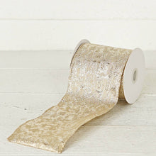 Load image into Gallery viewer, 4inWx10Yard Wired Ribbon-Golden Artisan