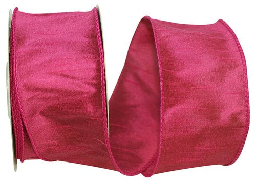 Dupioni Supreme Wired Edge, Fuchsia, 2-1/2 In, 10 Yards