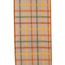 Load image into Gallery viewer, Woven Plaid Craft Tonal Wired, Natural, 4 In, 10 Yards