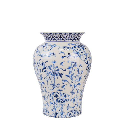 Harmony Garden Vase   Blue/White   6.5x9.5x6.5