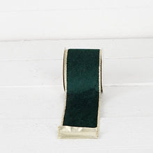 Load image into Gallery viewer, Wired Ribbon-Green hard velvet w. Gold Back (2.5inW)