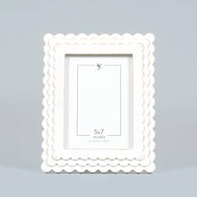 Load image into Gallery viewer, Scalloped White Photo Frame