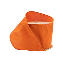 Load image into Gallery viewer, 4&quot; Wired Dupioni Ribbon | Pumpkin | 10 Yard Roll