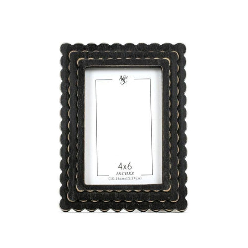 Scalloped Photo Frame 4x6 Black