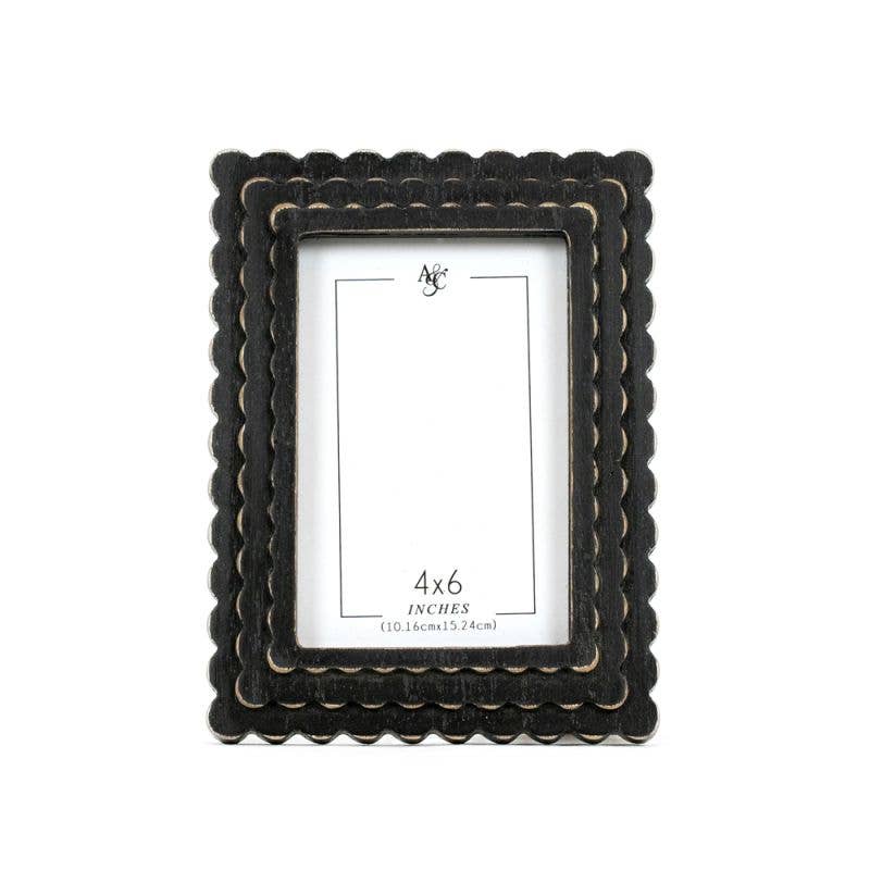 Scalloped Photo Frame 4x6 Black