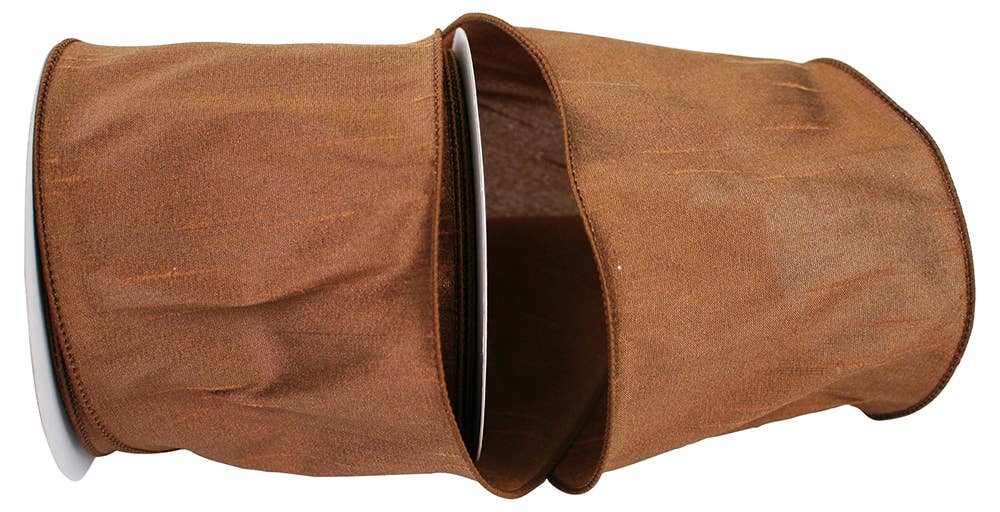 Dupioni Supreme Wired Edge, Brown, 4 In, 10 Yards