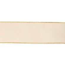 Load image into Gallery viewer, 2 1/2&quot; Reversible Classic Velvet Wired Ribbon | Ivory/Gold | 10 Yard Roll