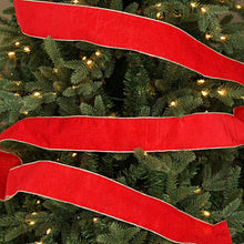 Load image into Gallery viewer, Wired Ribbon-Red hard velvet w. Gold Back (2.5inW)