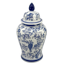 Load image into Gallery viewer, Blue &amp; White Chinoiserie Ceramic Jar 25": Classic Landscape