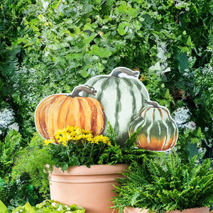 Heirloom Pumpkin Trio Garden Stake