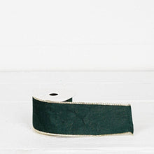 Load image into Gallery viewer, Wired Ribbon-Green hard velvet w. Gold Back (2.5inW)