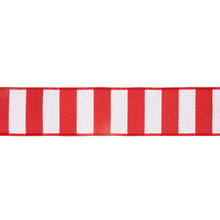Load image into Gallery viewer, 2 1/2" Wired Ribbon | Cabana Horizontal Stripe Red | 10 Yard Spool