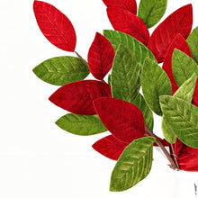 Load image into Gallery viewer, 25in Velvet Red Green Magnolia Lvs Spray