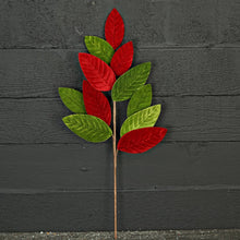 Load image into Gallery viewer, 25in Velvet Red Green Magnolia Lvs Spray