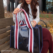 Load image into Gallery viewer, Case-Mate Navy Rugby Stripe Jelly Tote Bag