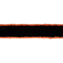 Load image into Gallery viewer, 2 1/2&quot; Wired Ribbon | Black with Orange Fuzzy Edge | 10 Yard Roll