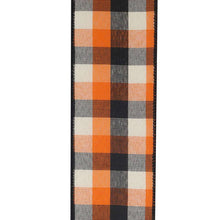 Load image into Gallery viewer, Afternoon Tonal Plaid, Orange/black, 2-1/2 In, 50 Yards