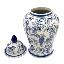 Load image into Gallery viewer, Blue &amp; White Chinoiserie Ceramic Jar 25": Classic Landscape