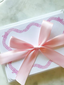 Pink Vine Notecard Set