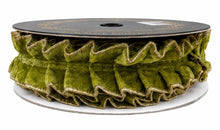 Load image into Gallery viewer, Apple Velvet Pleated Metallic Dupioni 1.5x10yd